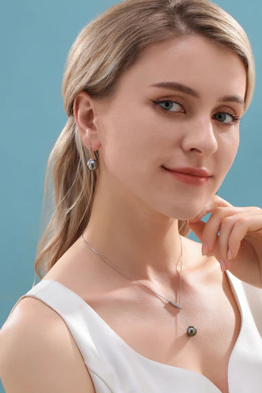 11-12 mm Tahitian Drop Pearl Gold Earrings - Ocean Gift